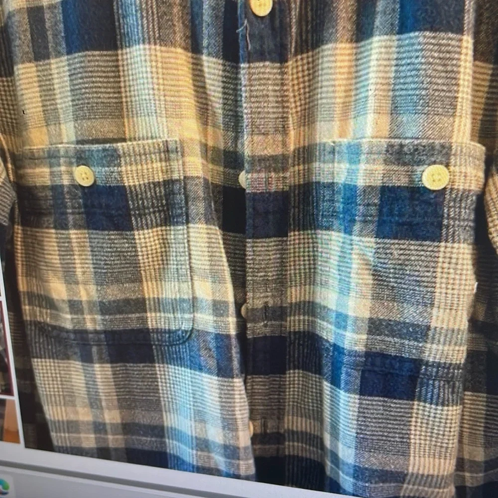 J. Crew blue/grey plaid flannel shirt M